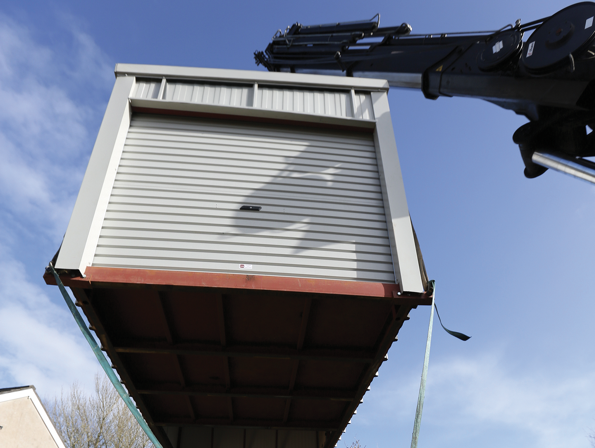 Engineering project management by BSH Limited — a pre-packaged plantroom delivered to site, representing BSH's management of engineering projects from design through off-site fabrication to installation