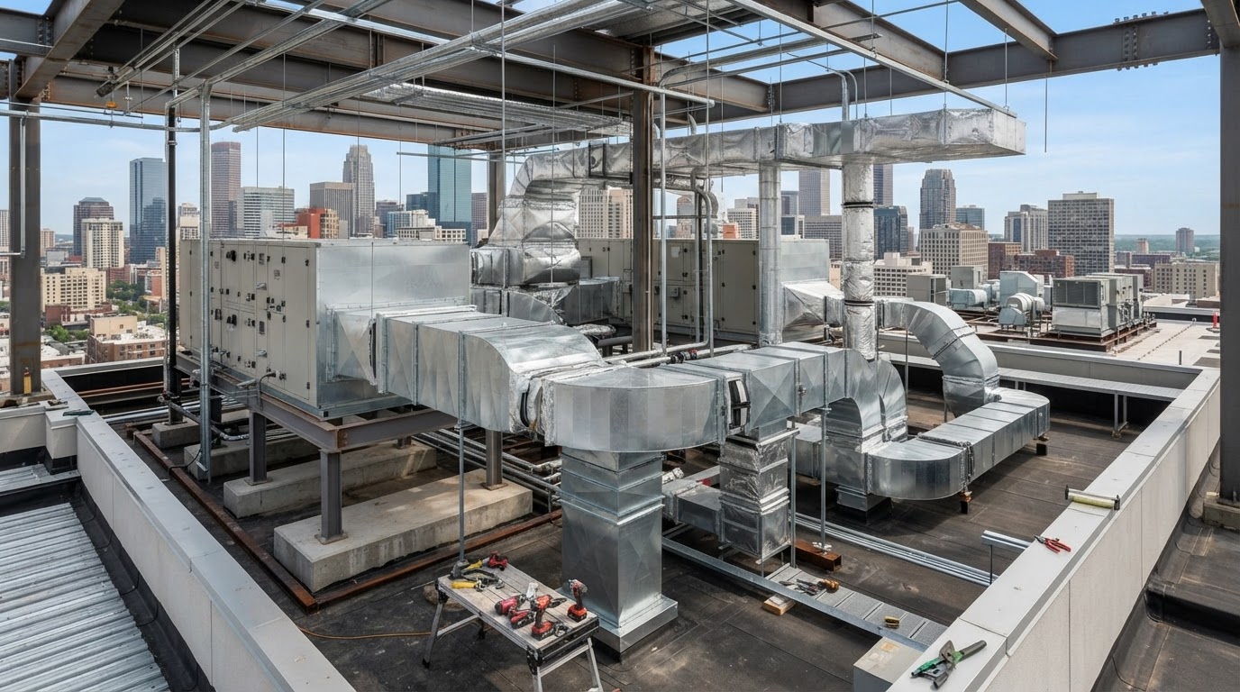 Commercial HVAC Contractors Belfast & Northern Ireland — illustrative engineering image for social media post