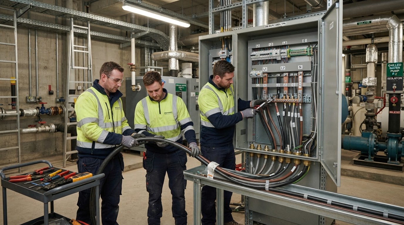 Electrical Installation Contractors Belfast & Northern Ireland — illustrative engineering image for social media post