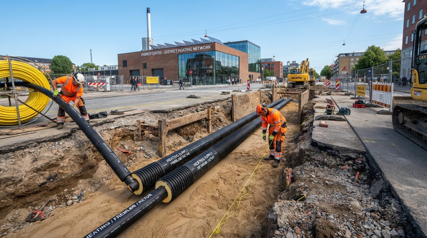 District Heating Systems Belfast & Northern Ireland — illustrative engineering image for social media post