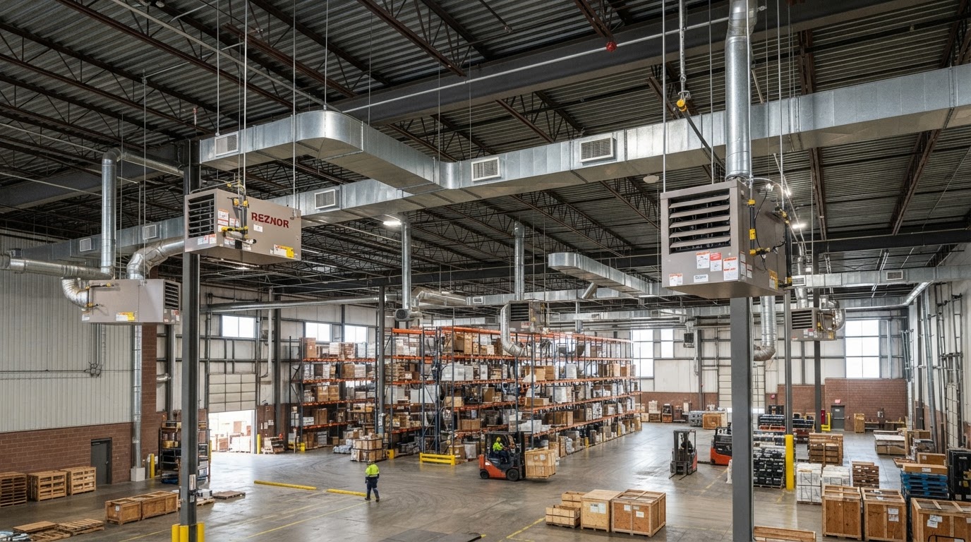 Industrial Space Heating Belfast & Northern Ireland — illustrative engineering image for social media post