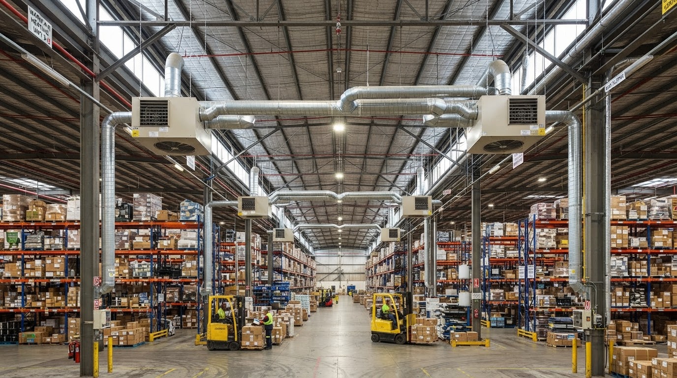 Warehouse Heating Belfast & Northern Ireland — illustrative engineering image for social media post