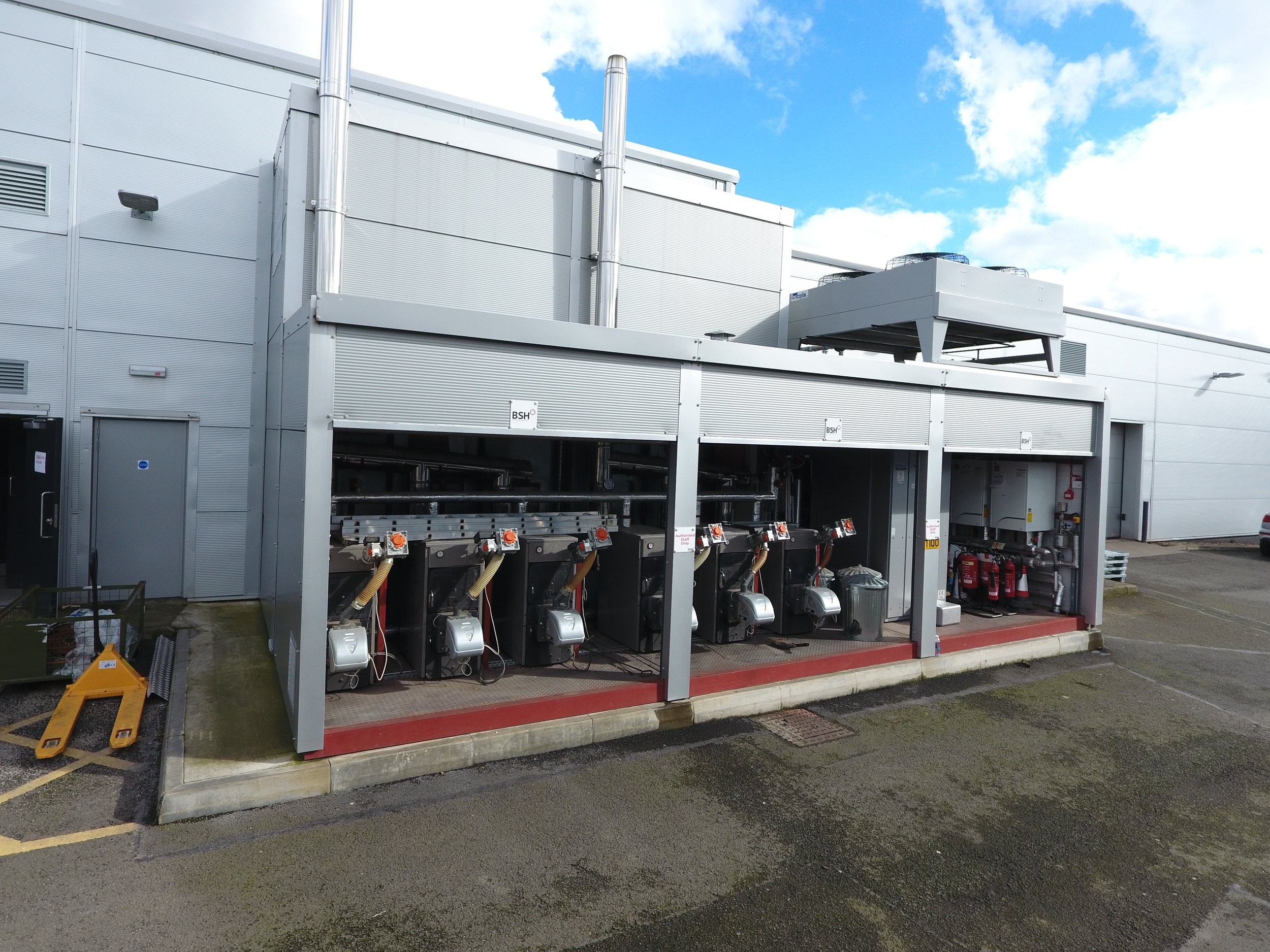 BSH Limited pre-packaged energy plantroom delivered to site by road for rapid installation