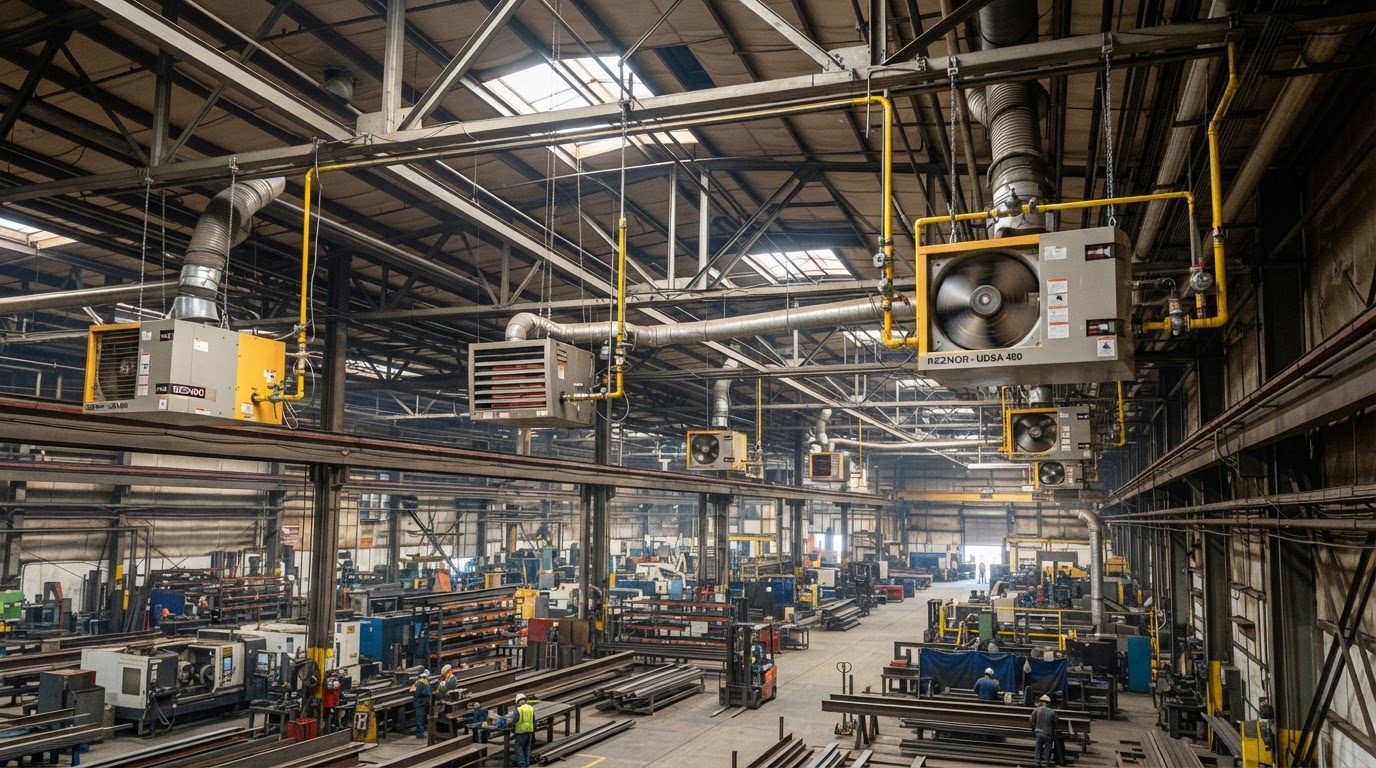 Factory Heating Systems Belfast & Northern Ireland — illustrative engineering image for social media post