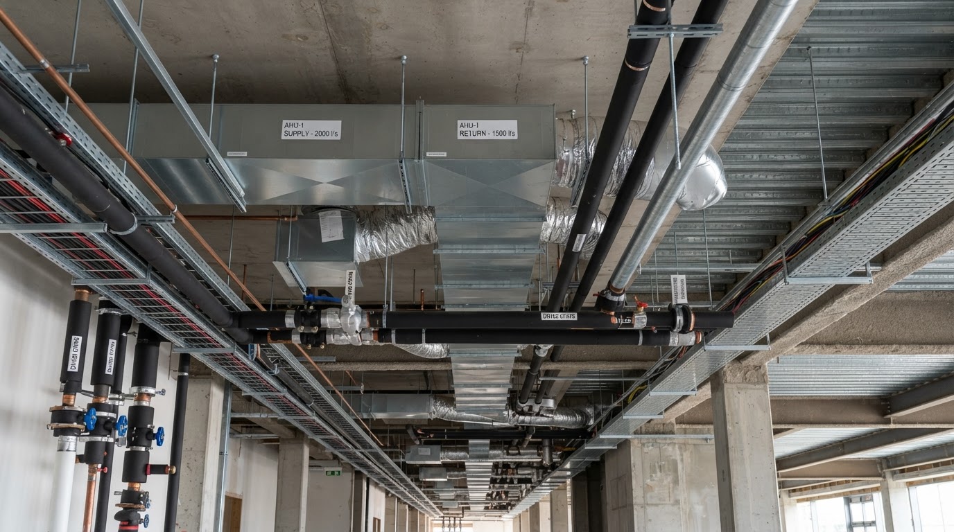 HVAC Installation Contractors Belfast & Northern Ireland — illustrative engineering image for social media post