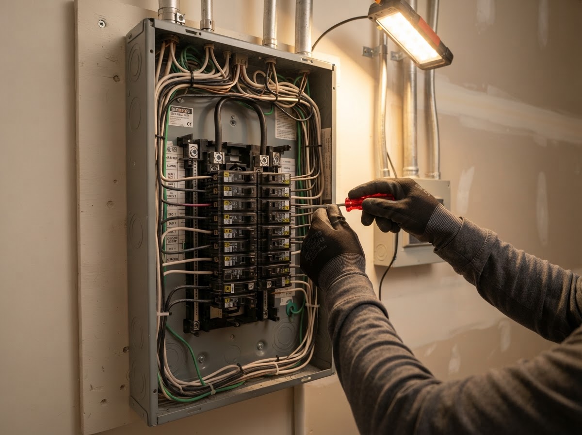 Residential breaker panel installation by All N One Electric