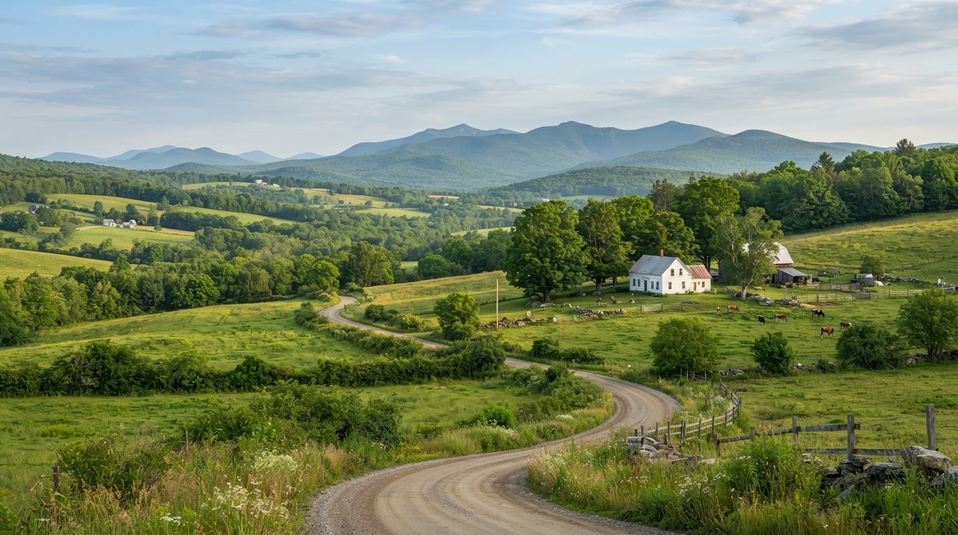 Rural Northeast Kingdom Vermont landscape
