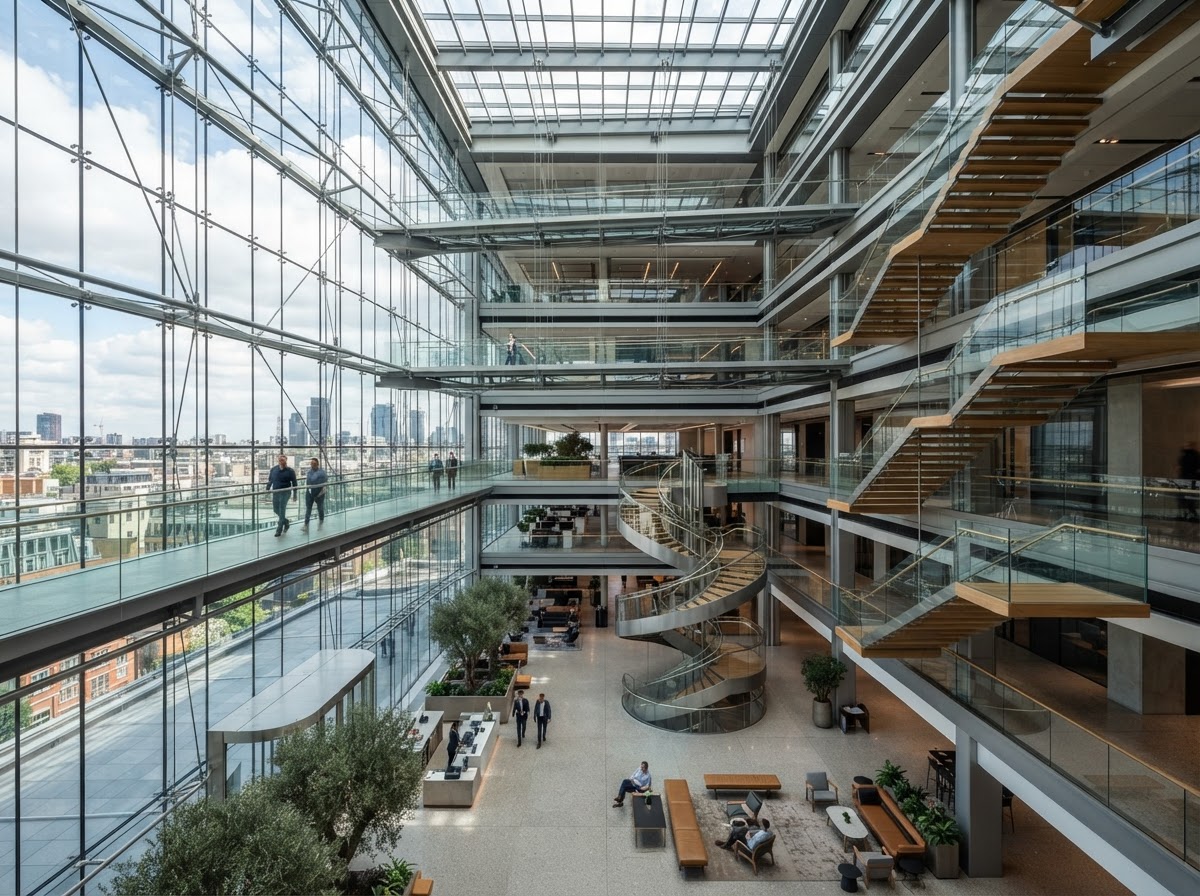 Interior architecture photography of a Florida office atrium by Howell Studios