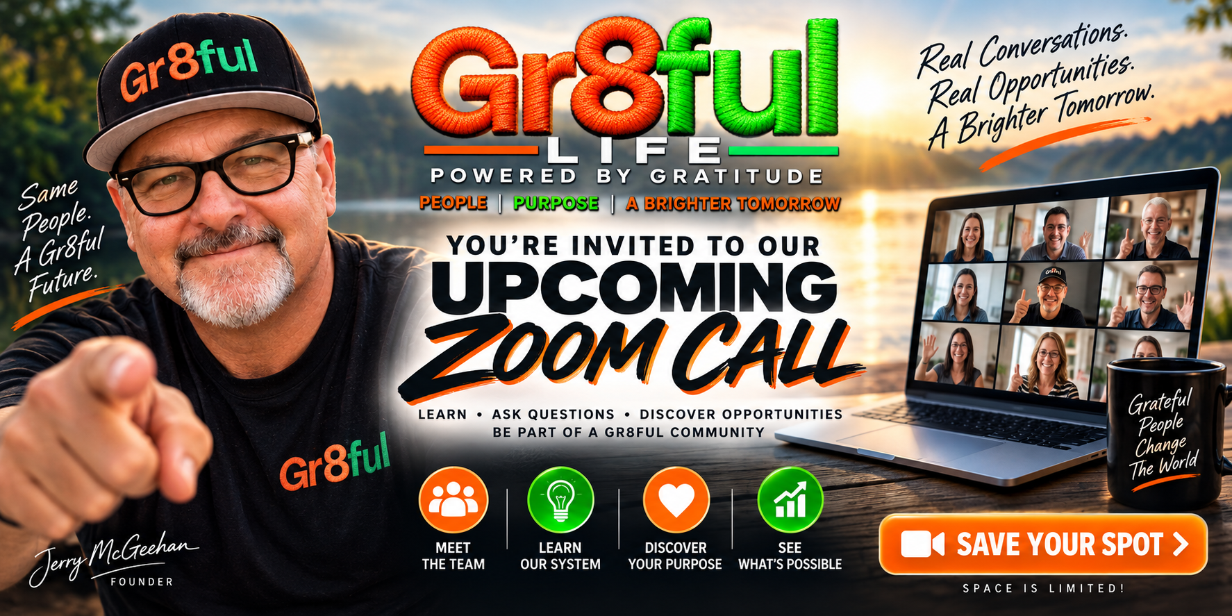 You're Invited to Our Upcoming Zoom Call — Gr8ful LIFE Powered by Gratitude with Jerry McGeehan