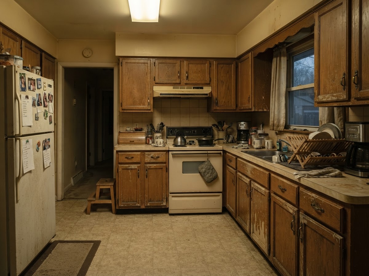 Kitchen cabinets before — MG job 1