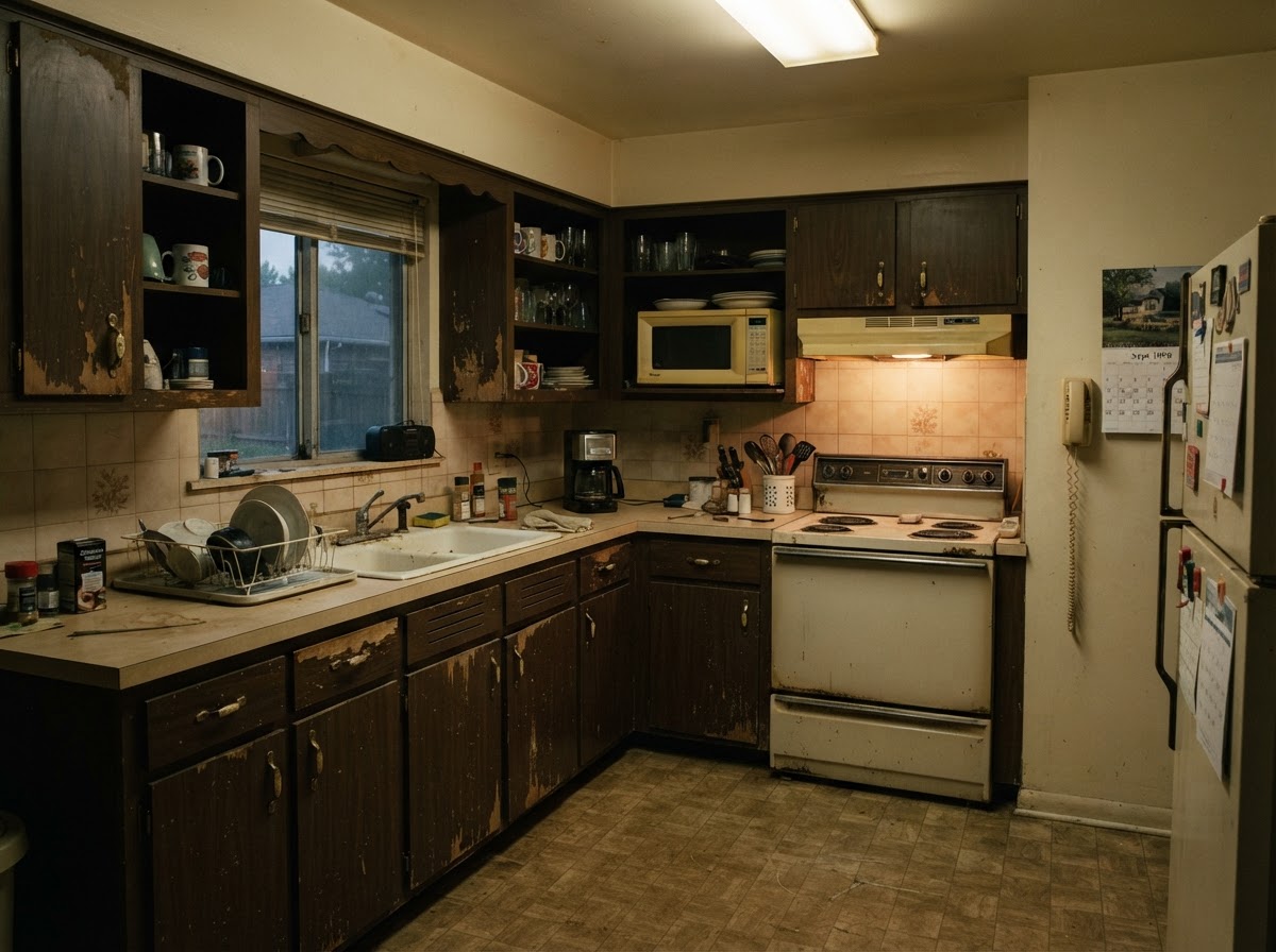 Kitchen cabinets before — MG job 2