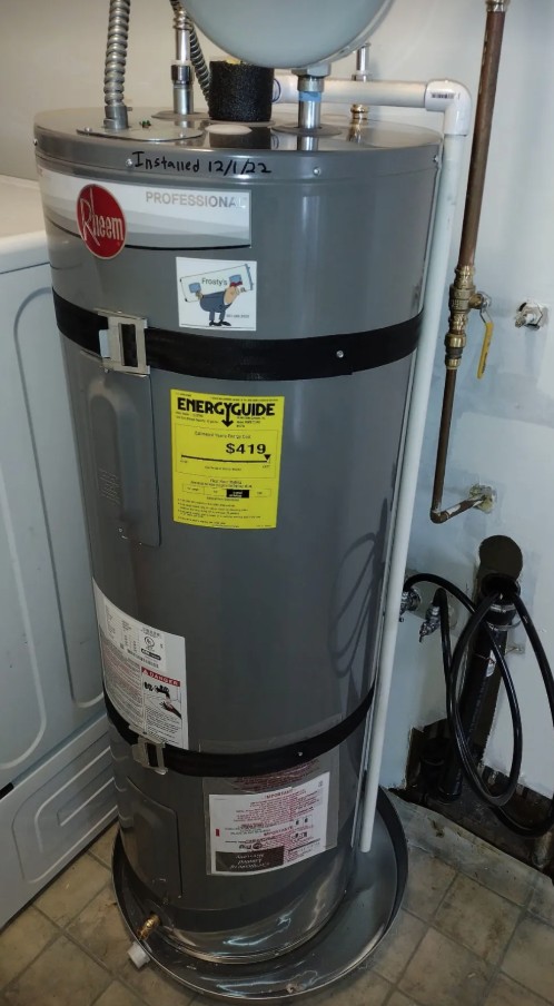 Electric water heater installed by Frosty's Elite Water Heater Service