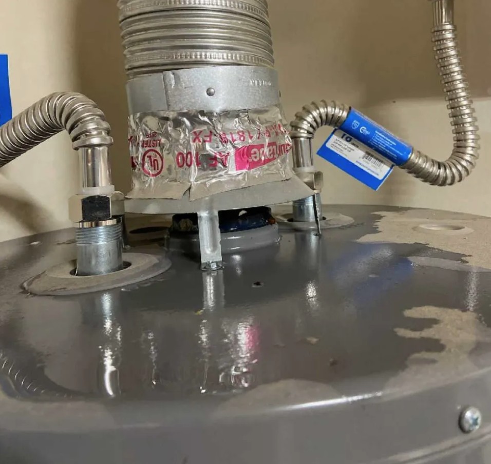 Water heater venting and connections checked during a Frosty's service call