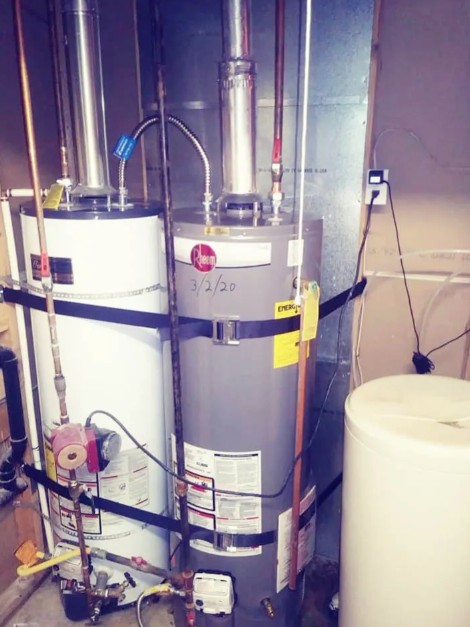 Gas water heater installed in a Northern Utah utility room