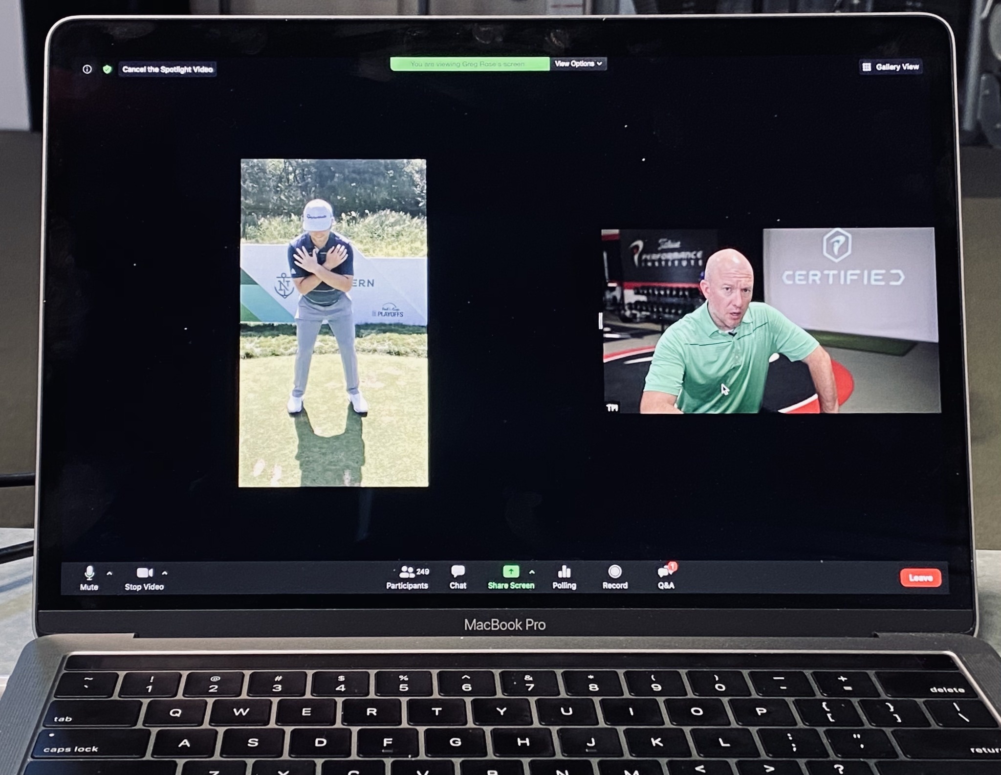 Remote assessment and movement analysis review conducted via live video conference