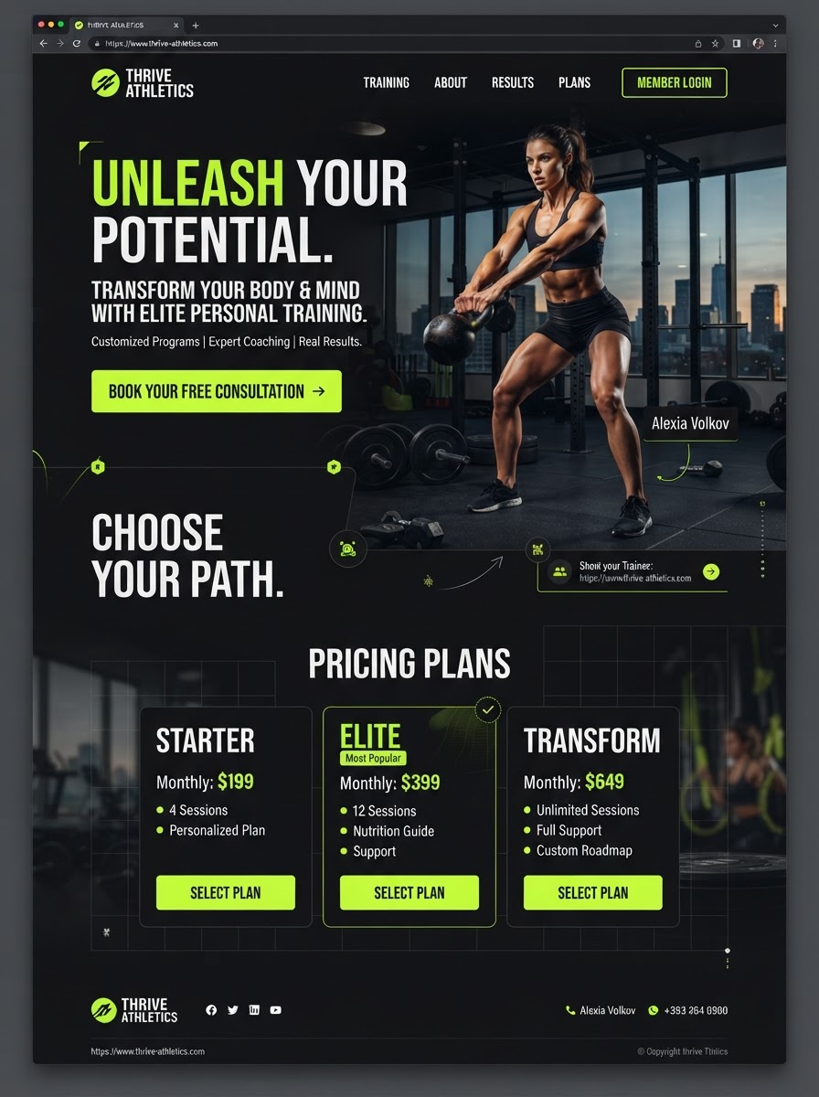 Esempio di sito web per Personal Trainer