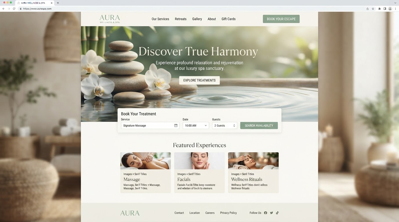 Esempio di sito web per Centro Benessere & Spa