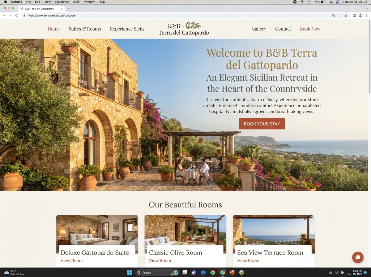 Esempio di sito web per B&B Boutique