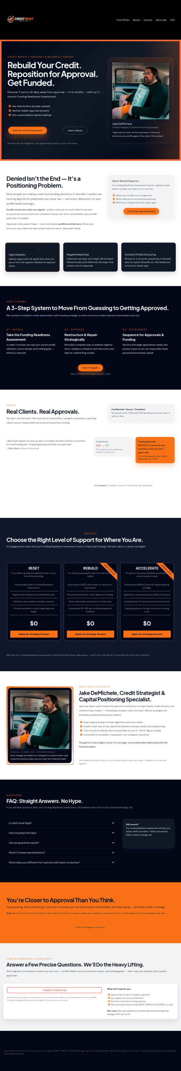 Screenshot of the CRG Concept website — Credit Repair & Business Funding