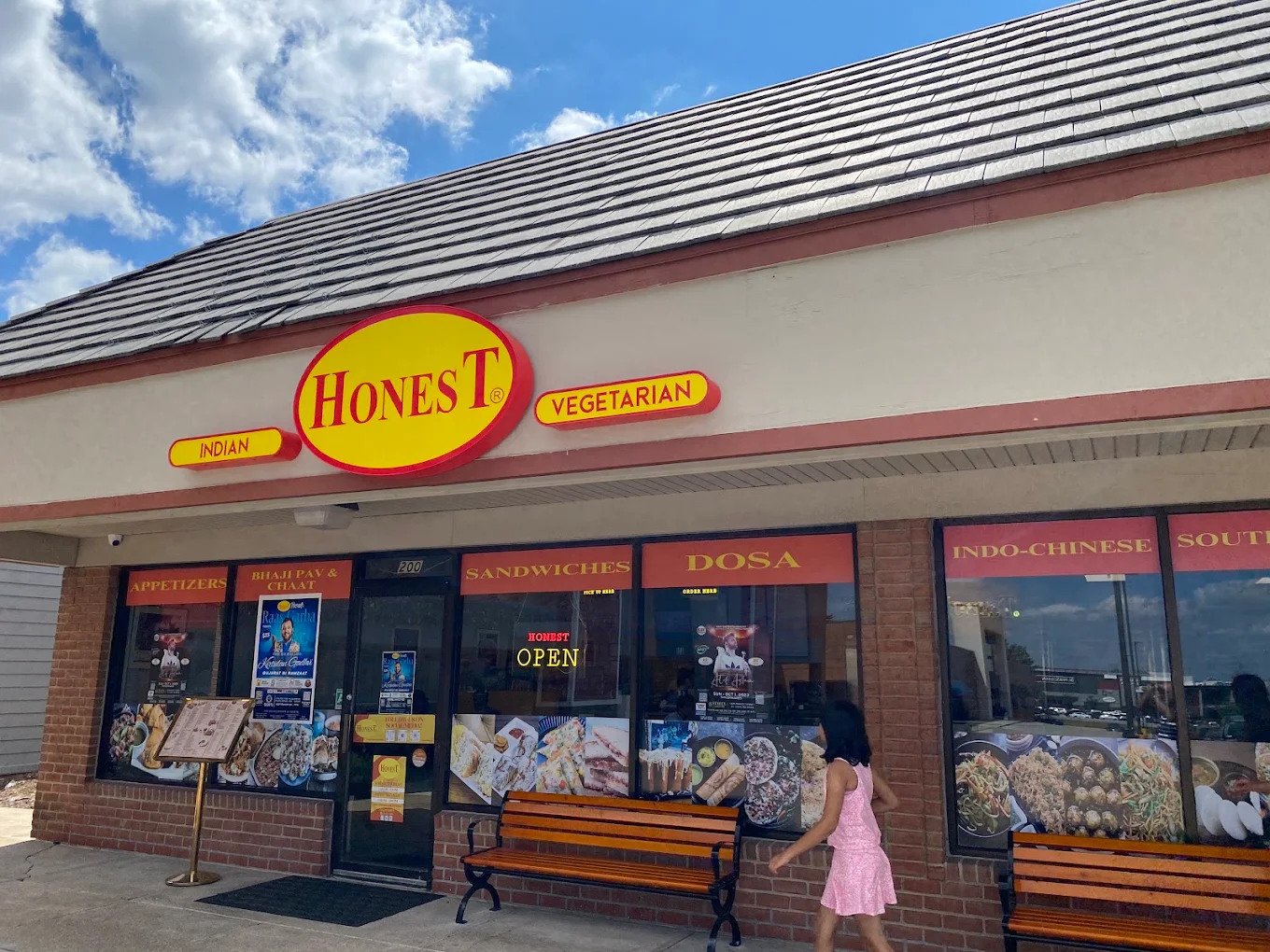 Honest Indian Vegetarian Restaurant storefront at 200 Mid Rivers Center, St. Peters, Missouri