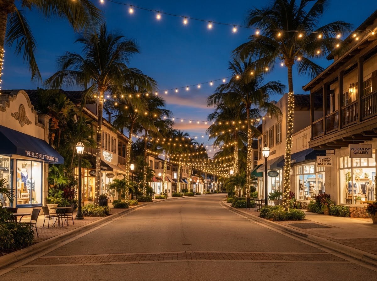 Delray Beach Atlantic Avenue and coastline