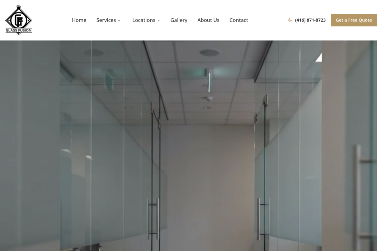GlassFusion live website homepage