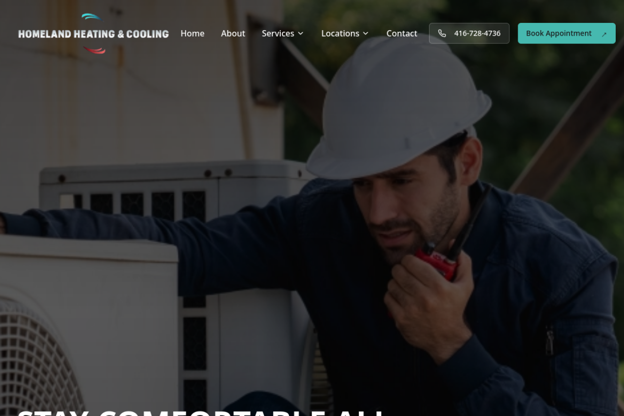Homeland Technical live website homepage