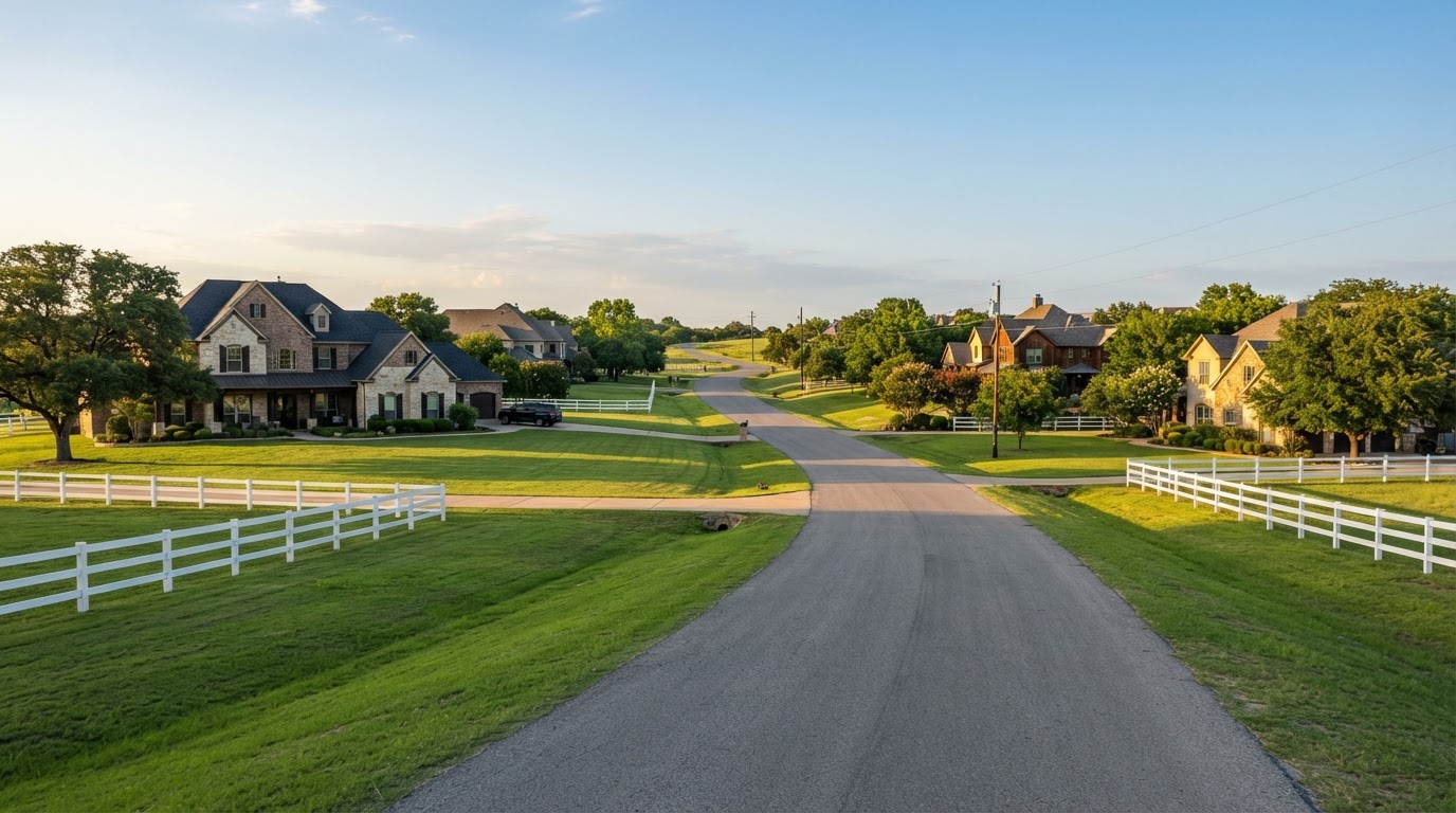 Residential streetscape in Fairview, TX