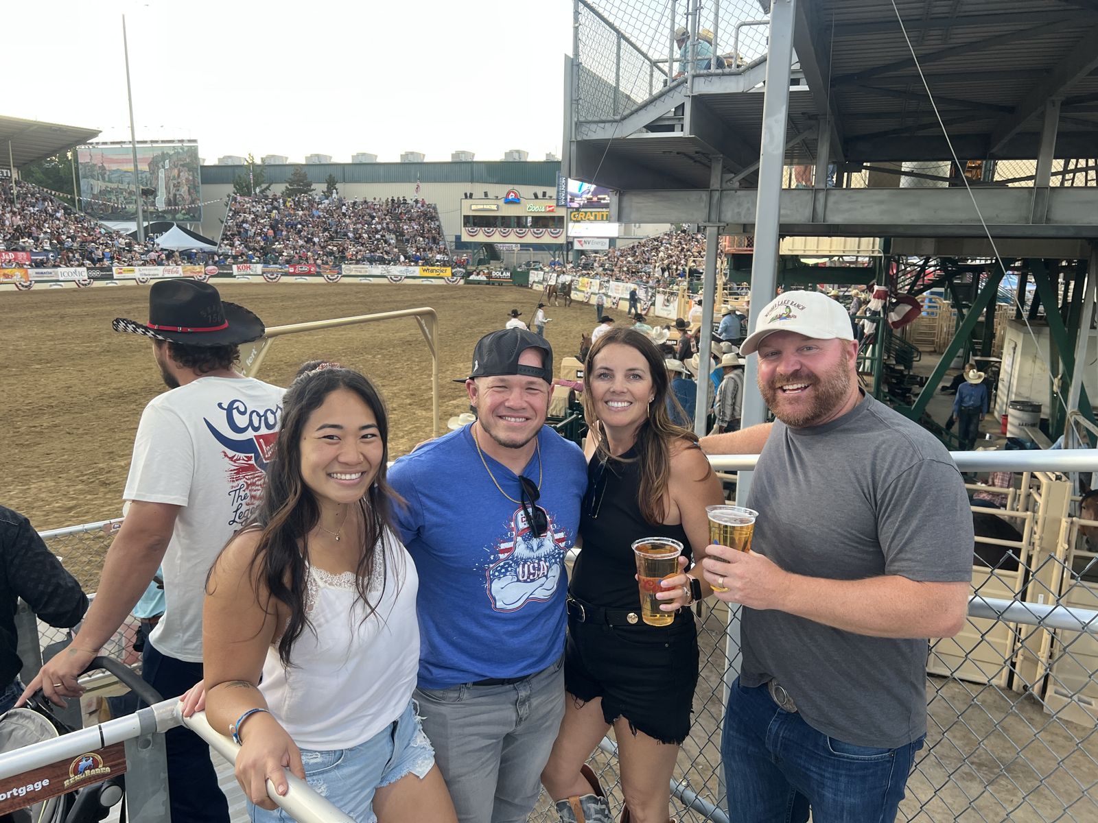 Chapter members enjoying an evening together at the Reno Rodeo arena
