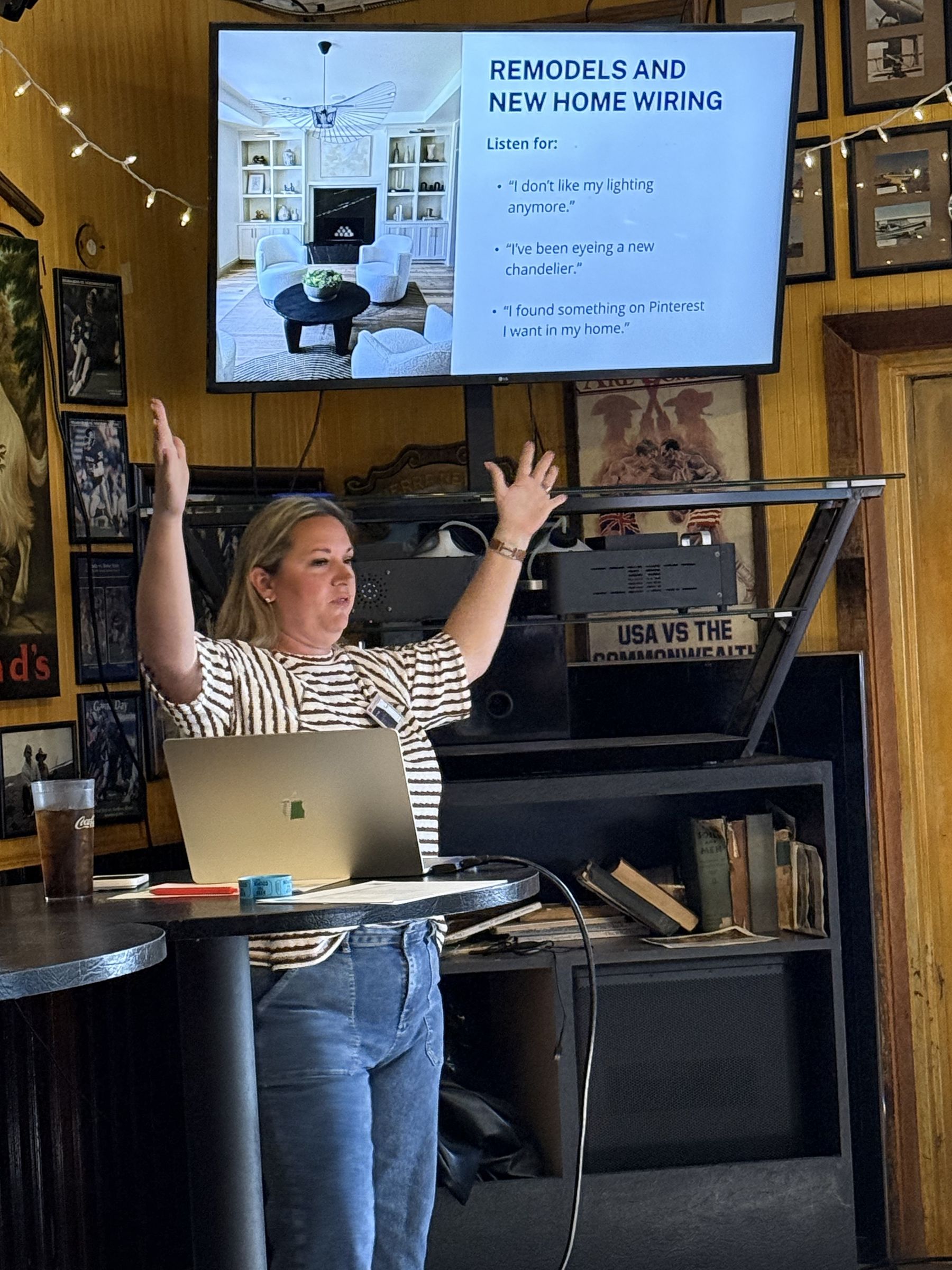 Member delivering an engaging featured business presentation to the chapter