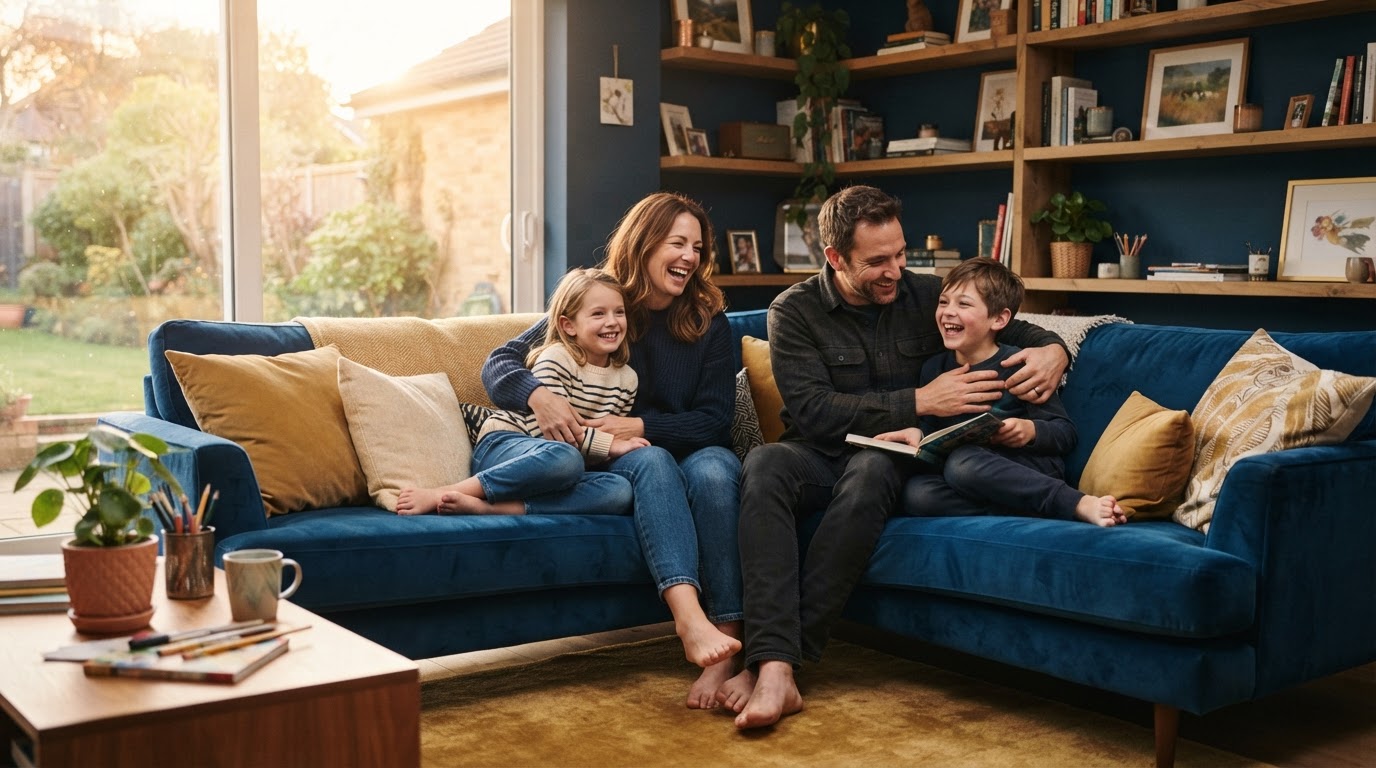 Happy self-employed family covered under 2027 ACA health plan