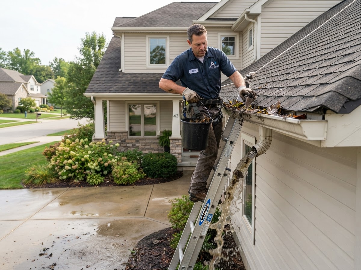 Overflowing Oak-Tree Gutters Restored to Free Flow