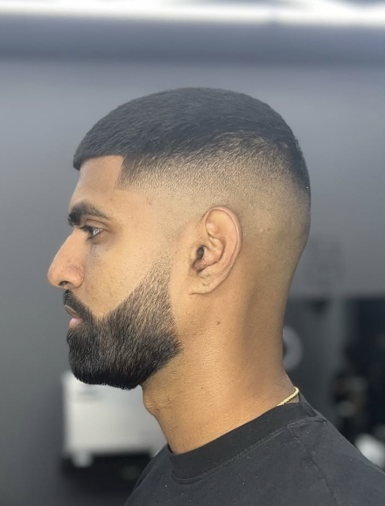 Precision skin fade with razor beard lineup at The Cut Barber Lounge, Scarborough