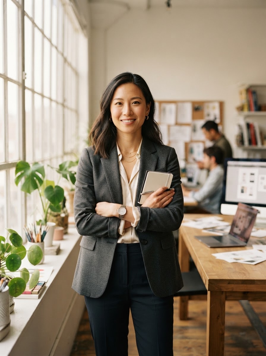 Asian woman creative professional in her design studio
