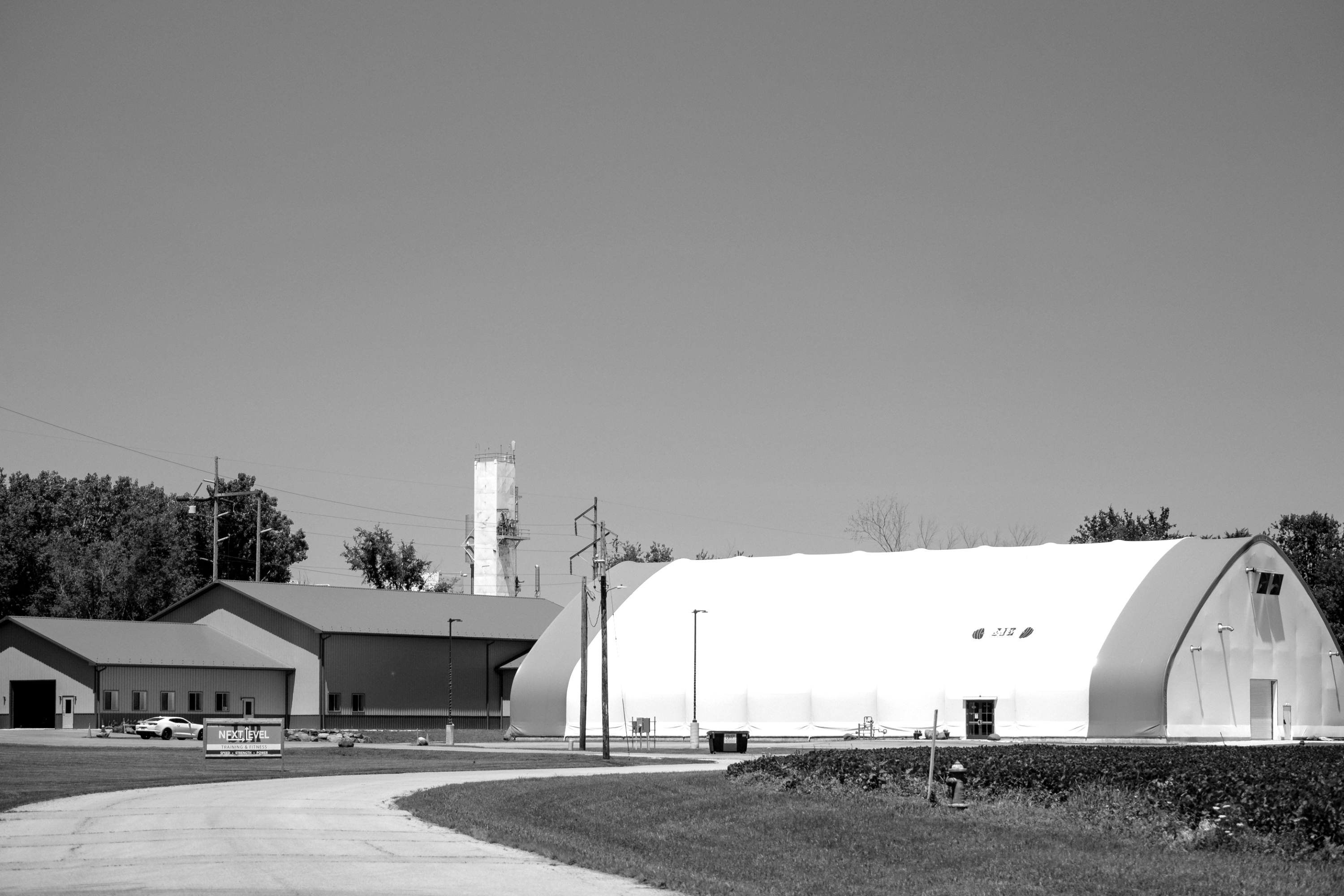 The exterior of JJR's LaSalle indoor sports dome facility where birthday parties and events are held
