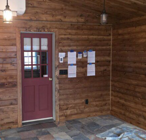Hot tub privacy screen and pergola enclosure deck
