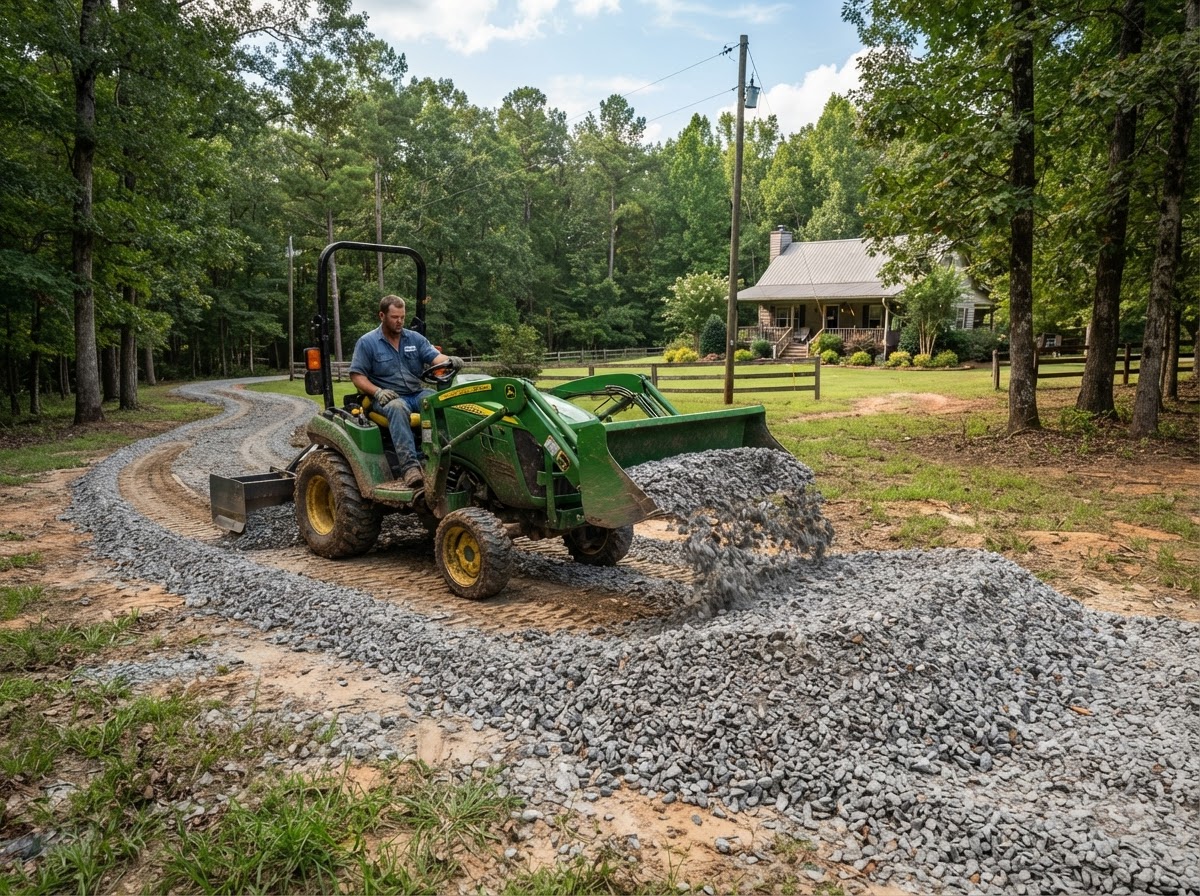 Grading and gravel driveway work