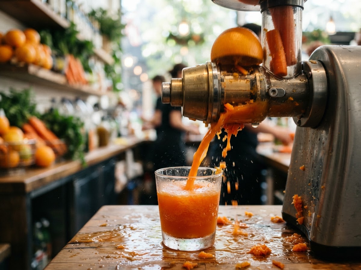 Cold-pressing fresh organic juice