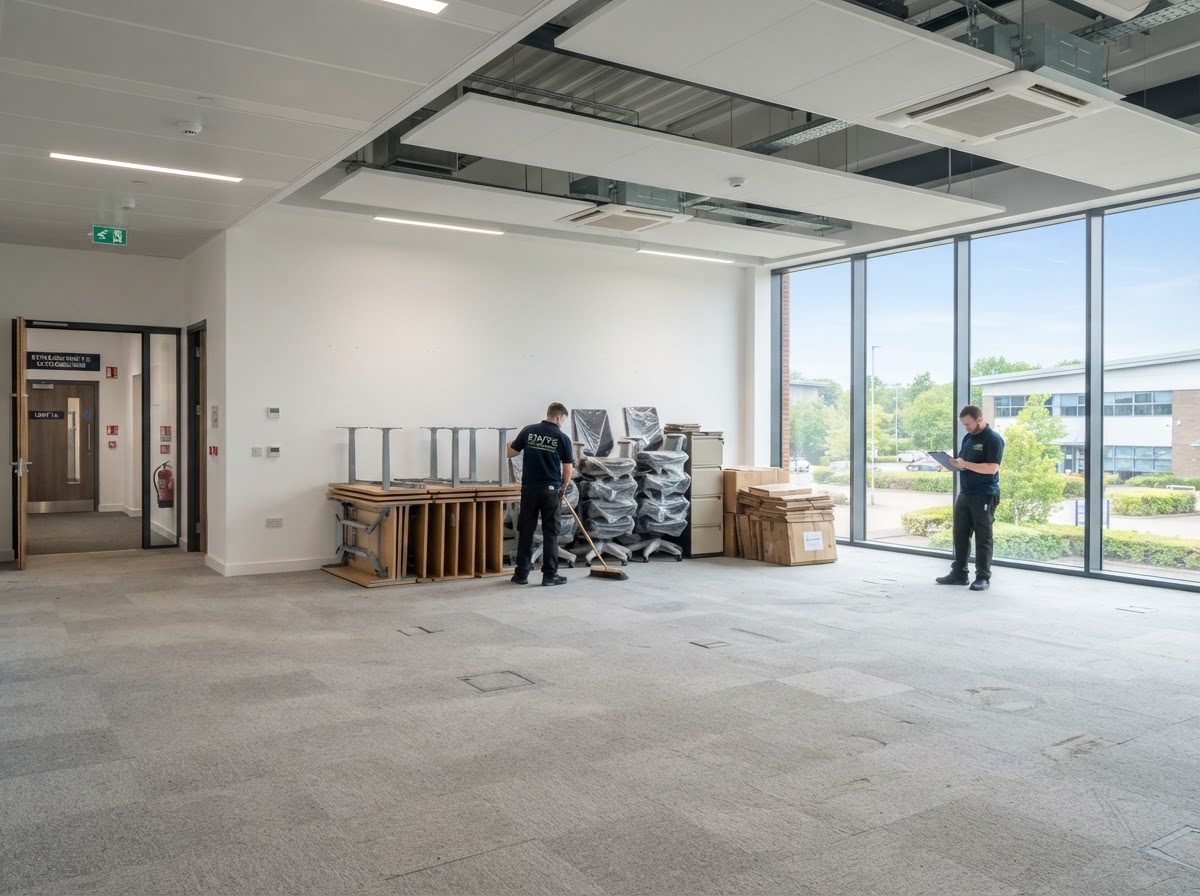 A cleared commercial property after an office clearance in Staffordshire