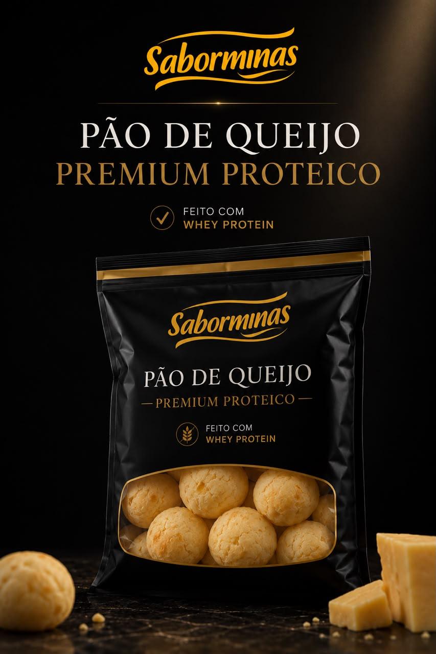 Embalagem do Pão de Queijo com Whey Protein Saborminas