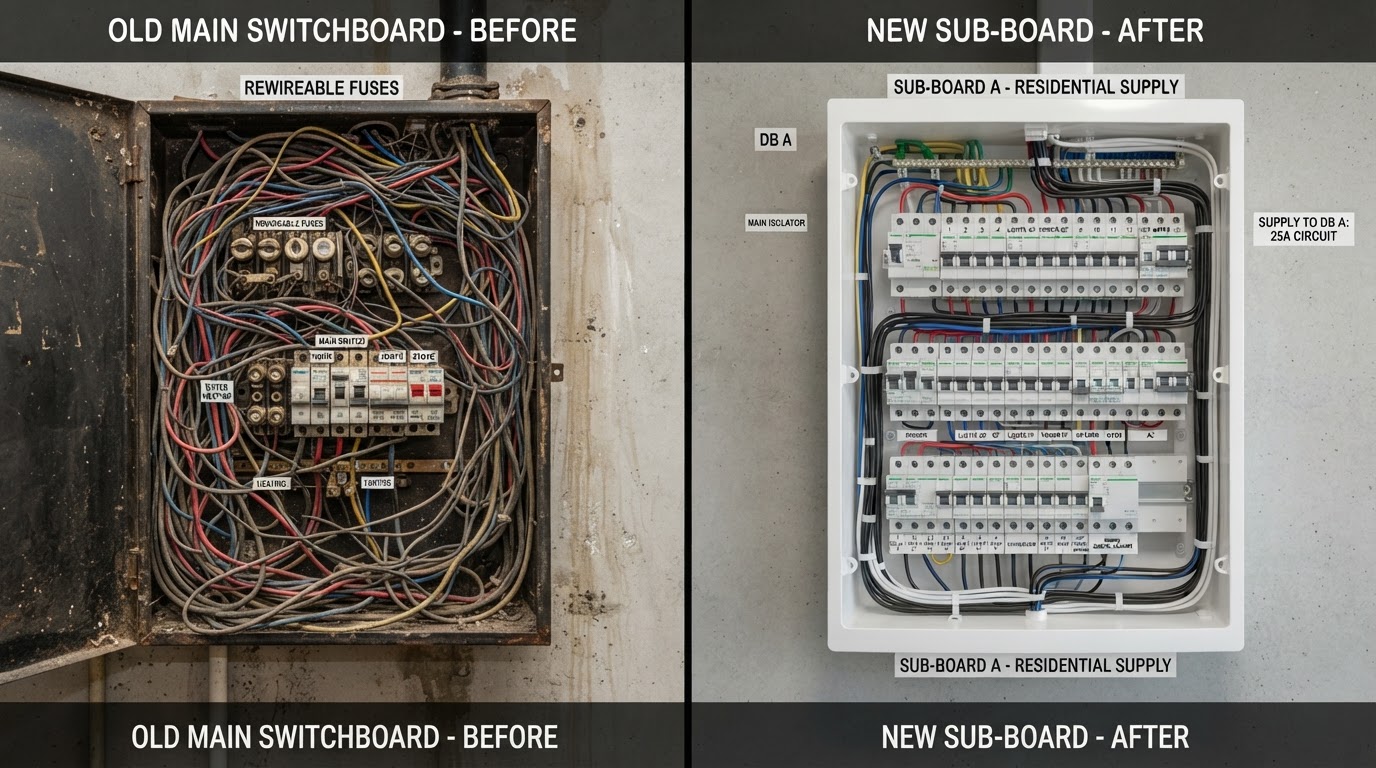 Essential circuits moved to a dedicated backup board.