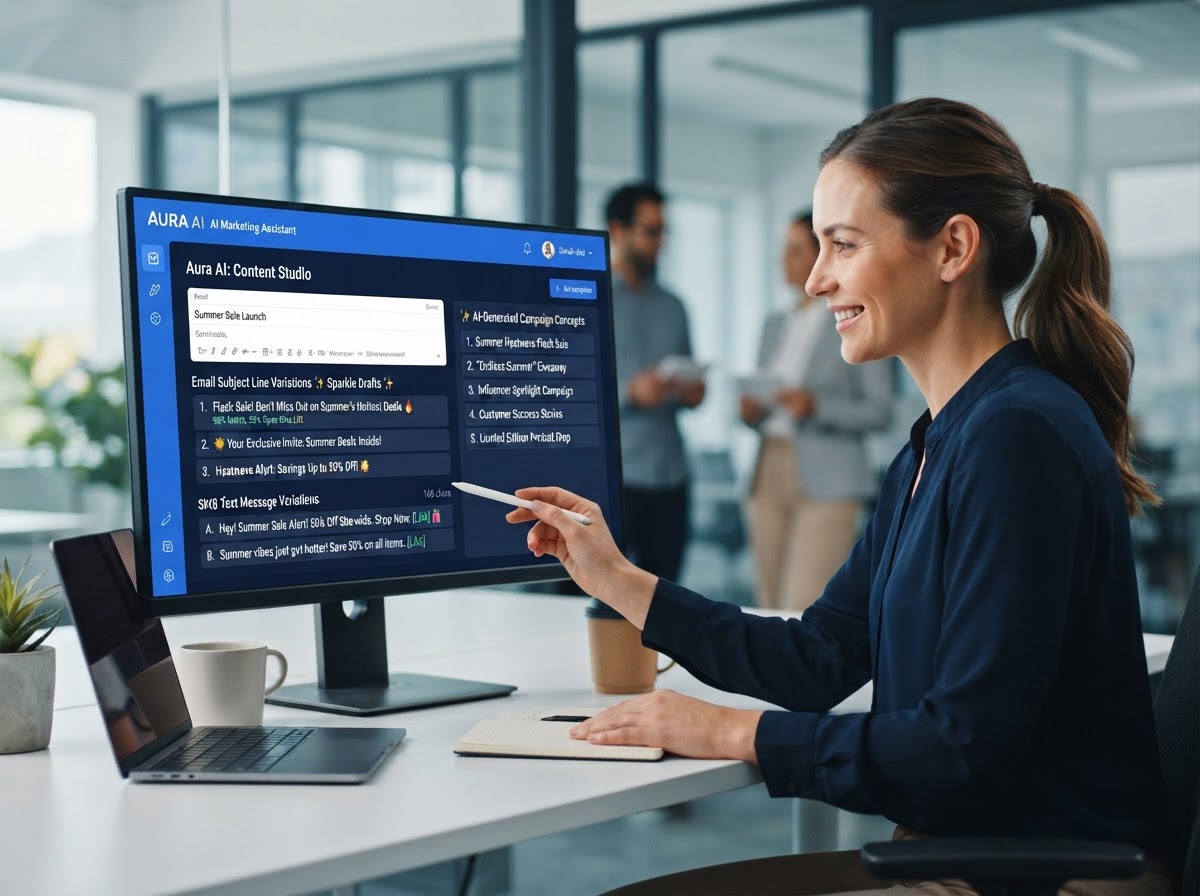 AI assisting with marketing content drafting