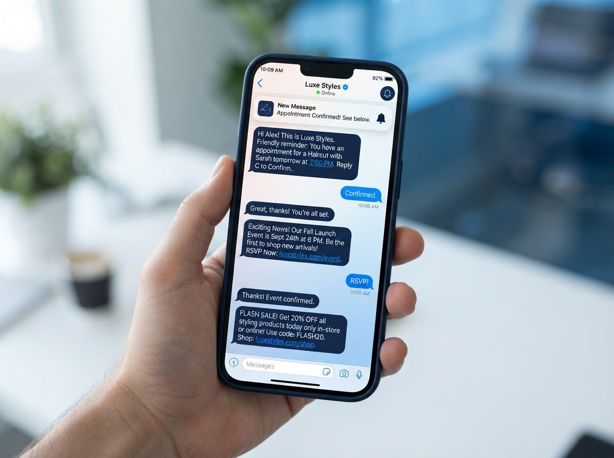 SMS text message marketing on a smartphone