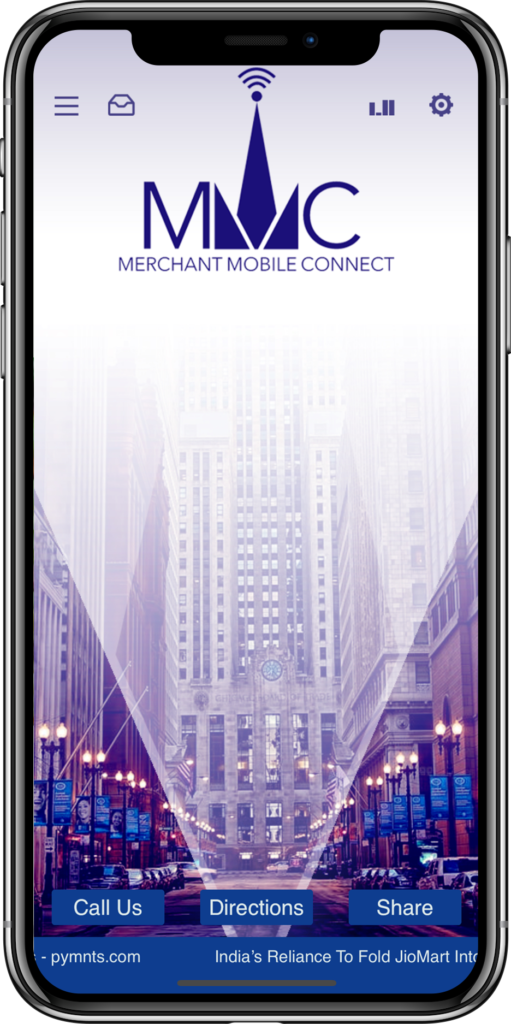 Merchant Mobile Connect App on Smartphone