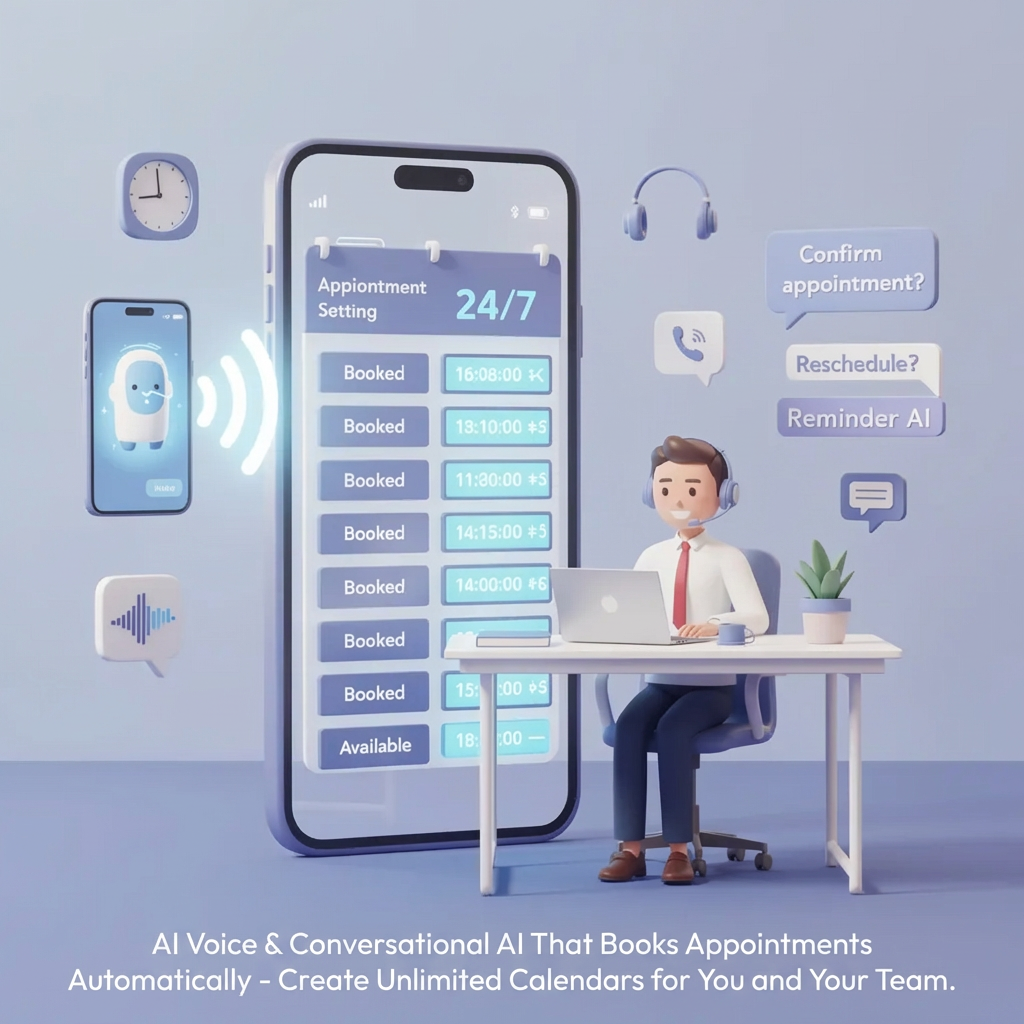 AI Voice and Conversational AI that books appointments automatically 24/7