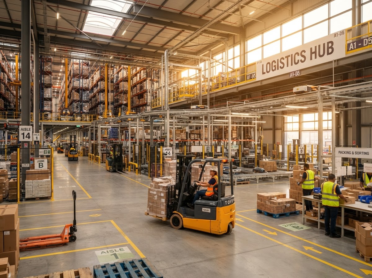 Light industrial warehouse logistics distribution facility