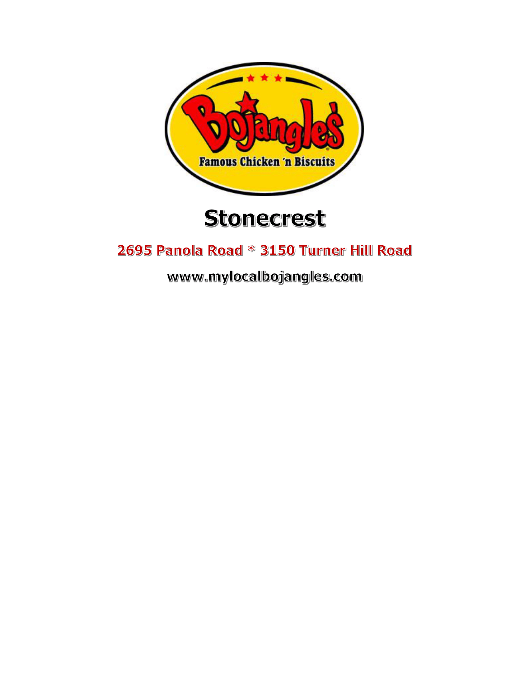 Bojangles Stonecrest logo