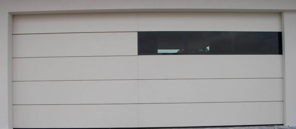 Alipanel garage door with part window and aluminium highlights, Dandenong Garage Doors installation