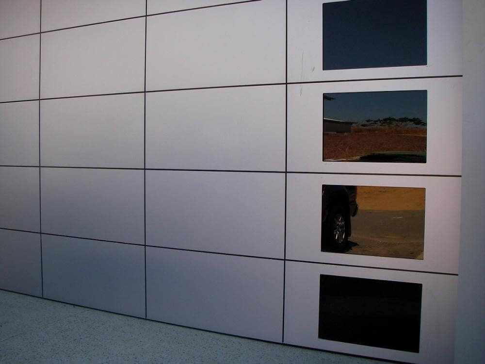 Alipanel garage door with side windows and highlight windows, Dandenong Garage Doors project.