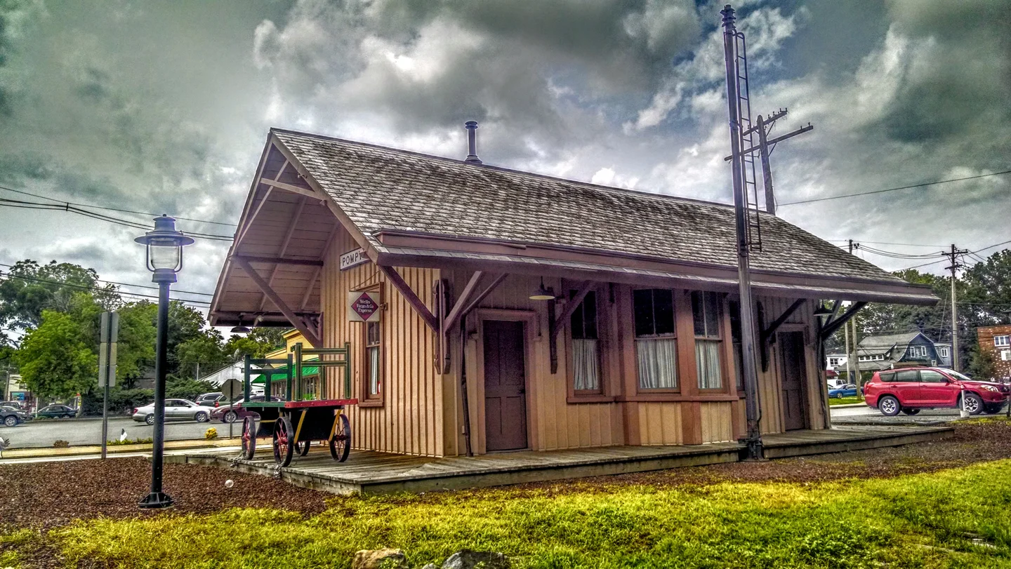 Pompton Plains Railroad Station, a historic rail stop in Pequannock Township, New Jersey.